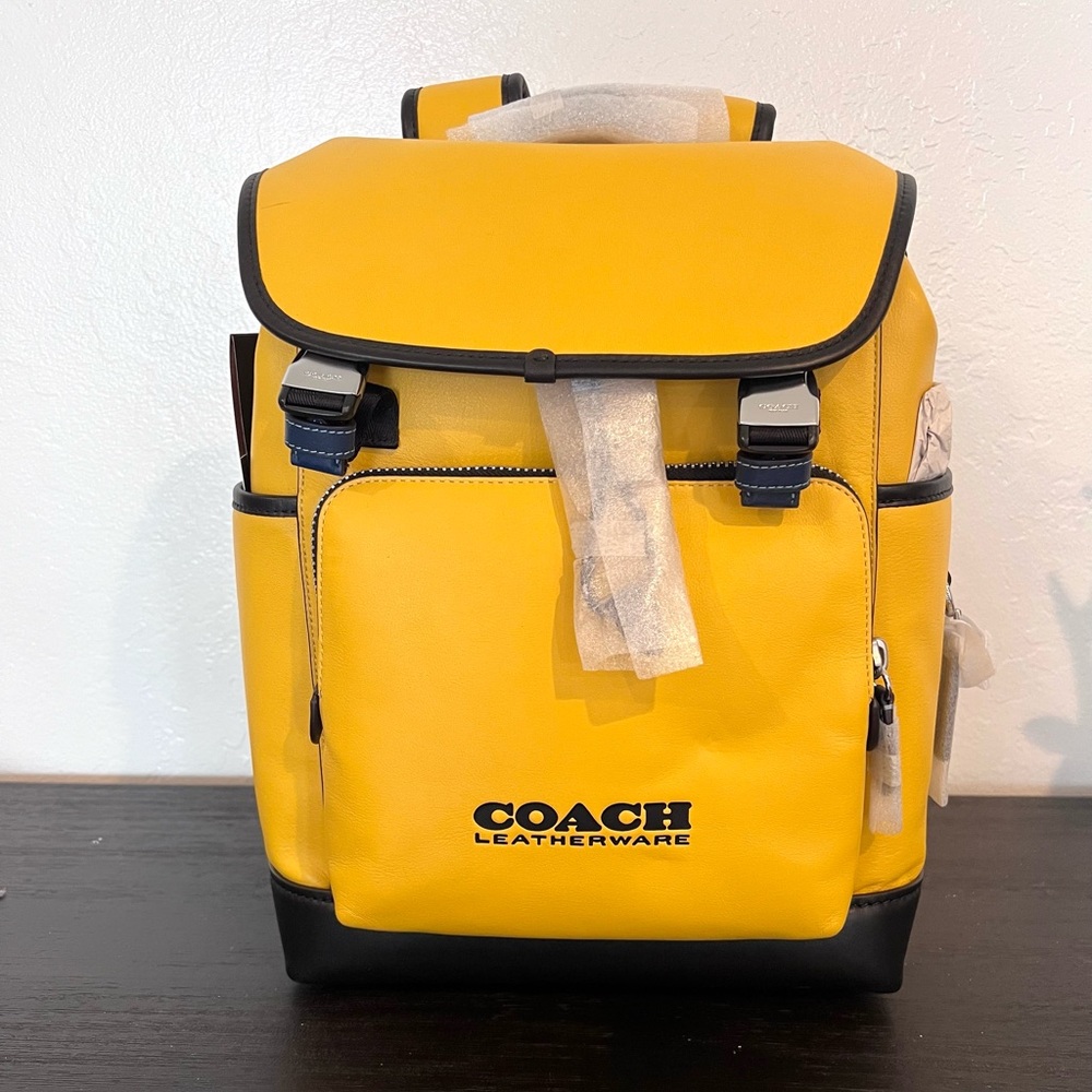 Coach Restored League Flap Backpack In Colorblock
